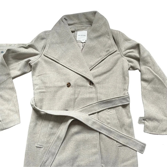 NWT Avec Les Filles Belted Wool Trench Coat Size M - Picture 6 of 10